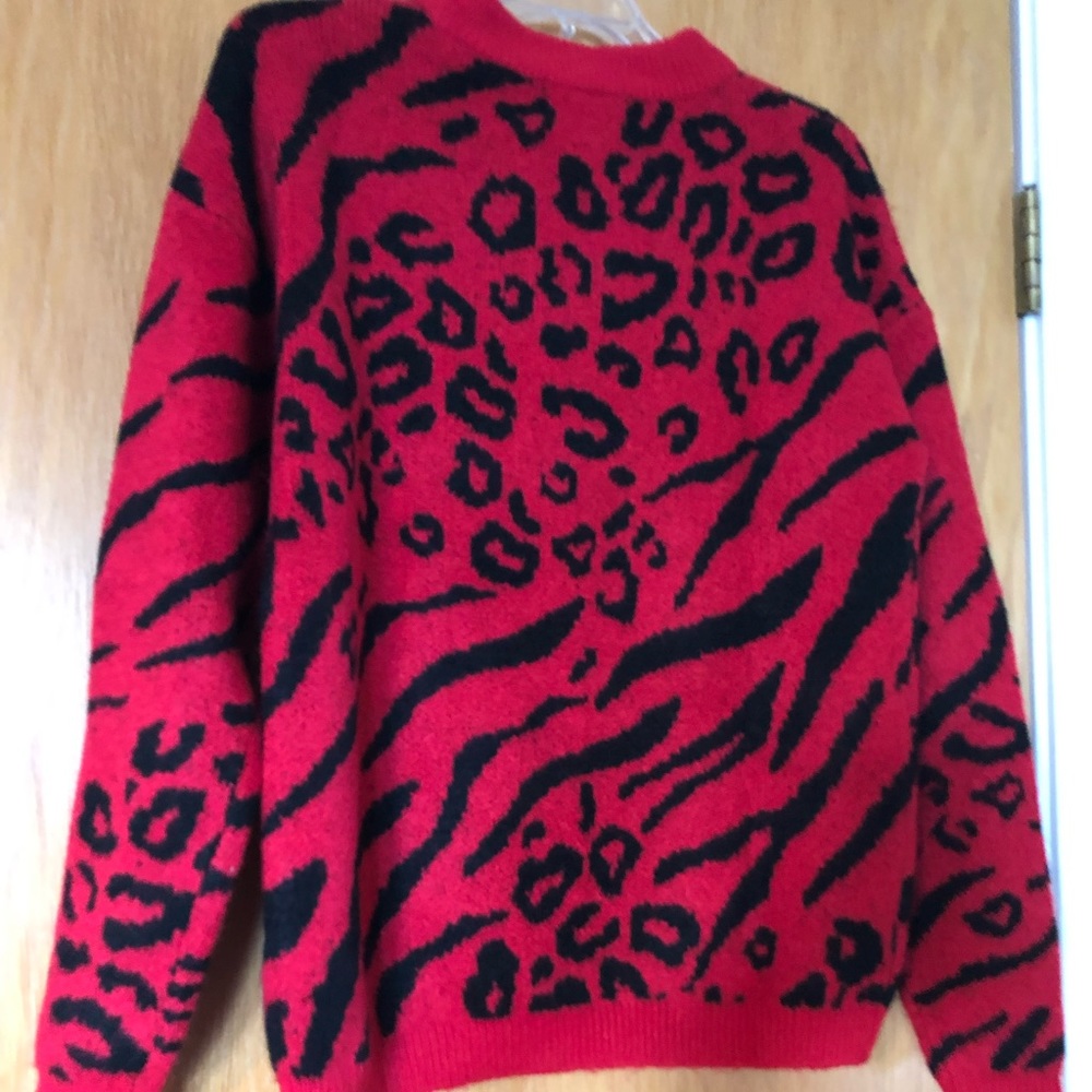 Pink cheetah print sweater